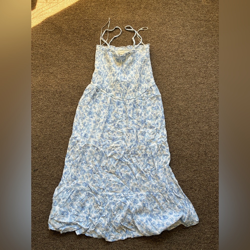 Aeropostale Light Blue Floral Maxi Dress